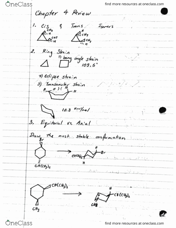 CHEM 140A Lecture Notes - Lecture 8: Reagent, Racemic Mixture thumbnail
