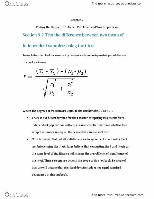 STA 2023 Lecture Notes - Lecture 37: F-Test, Standard Deviation, Confidence Interval thumbnail