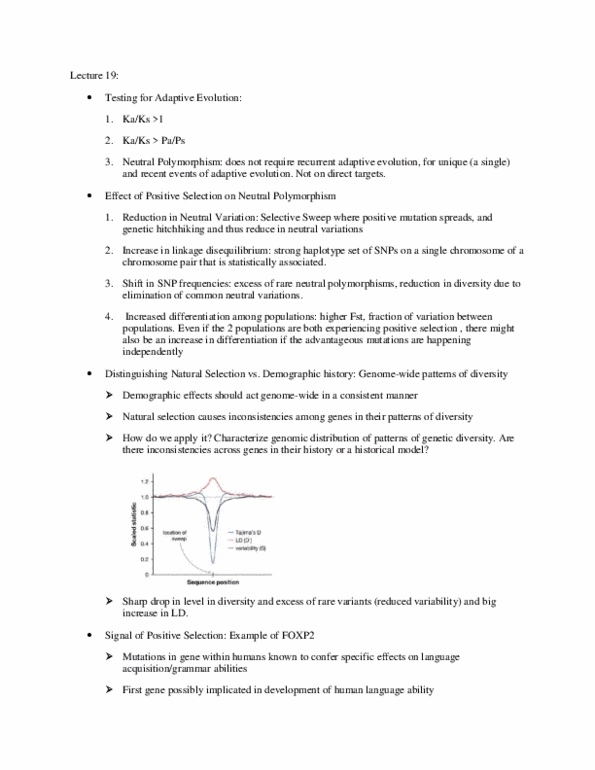 EHJ352H1 Lecture Notes - Lecture 19: Coevolution, Lactase, Hemoglobin thumbnail