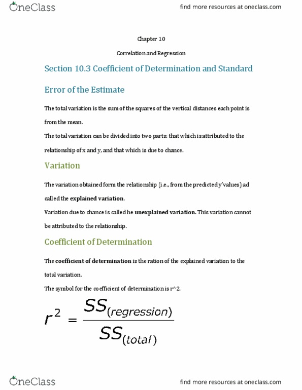 STA 2023 Lecture Notes - Lecture 43: Explained Variation, Total Variation, Standard Deviation thumbnail