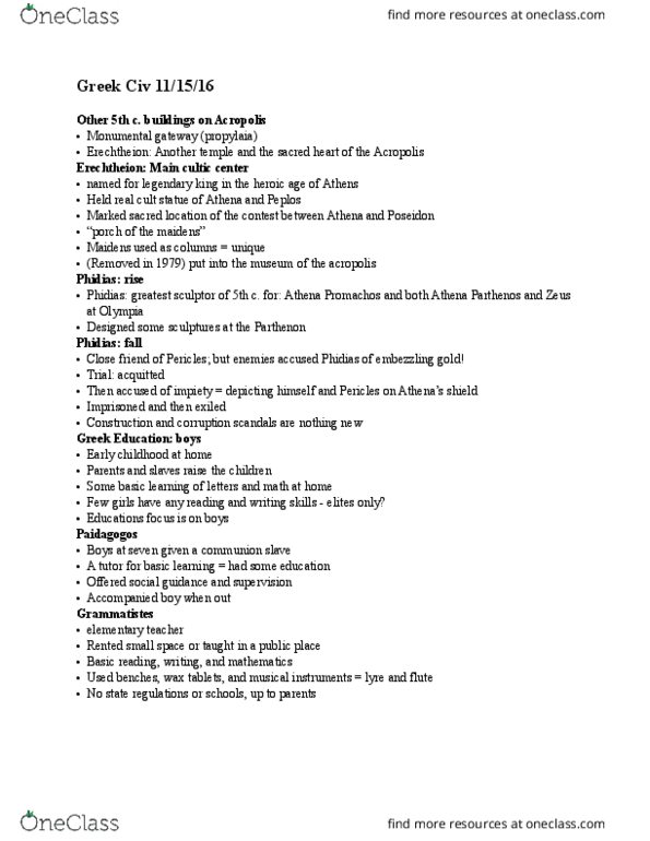 CLAS 1P91 Lecture Notes - Lecture 9: Oligarchy, Deductive Reasoning, Primordial Nuclide thumbnail