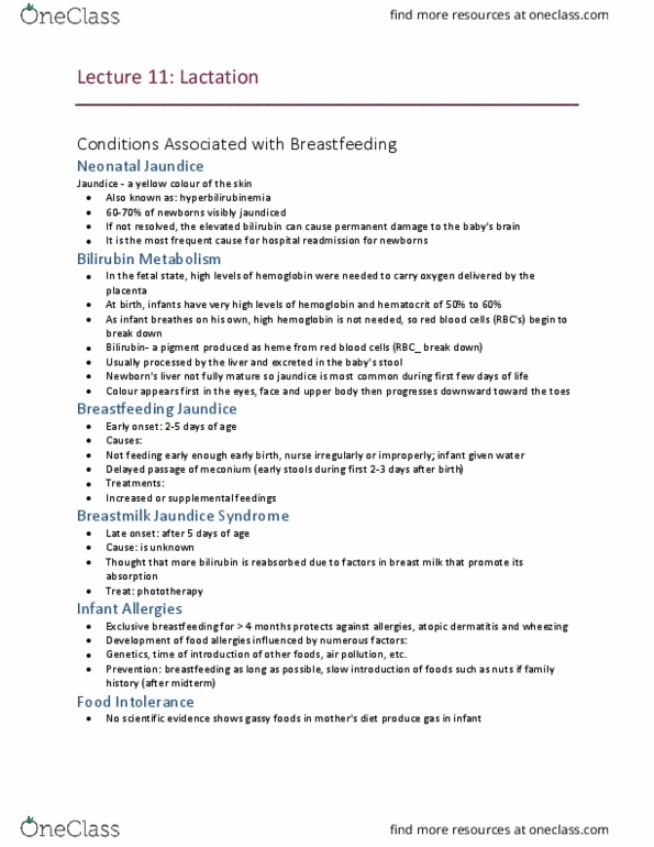 NUTR 2050 Lecture Notes - Lecture 11: Hospital Readmission, Jaundice, Bilirubin thumbnail