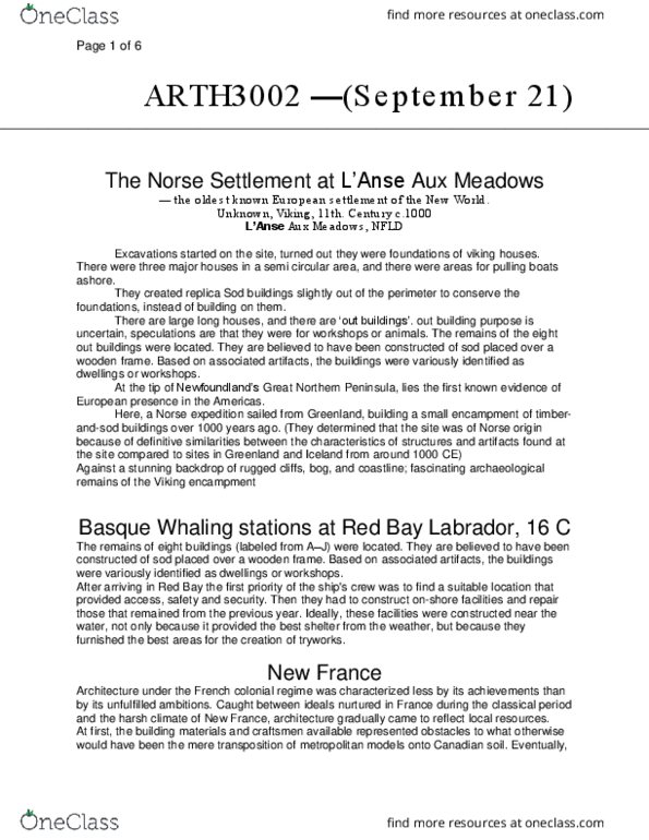 ARTH 3002 Lecture Notes - Lecture 3: Louisbourg, Saint Lawrence River, Saint Croix Island, Maine thumbnail