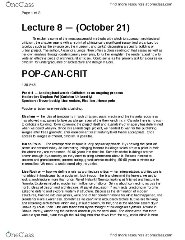 ARTH 3002 Lecture Notes - Lecture 7: Louis Kahn, Ak-74, Distressing thumbnail