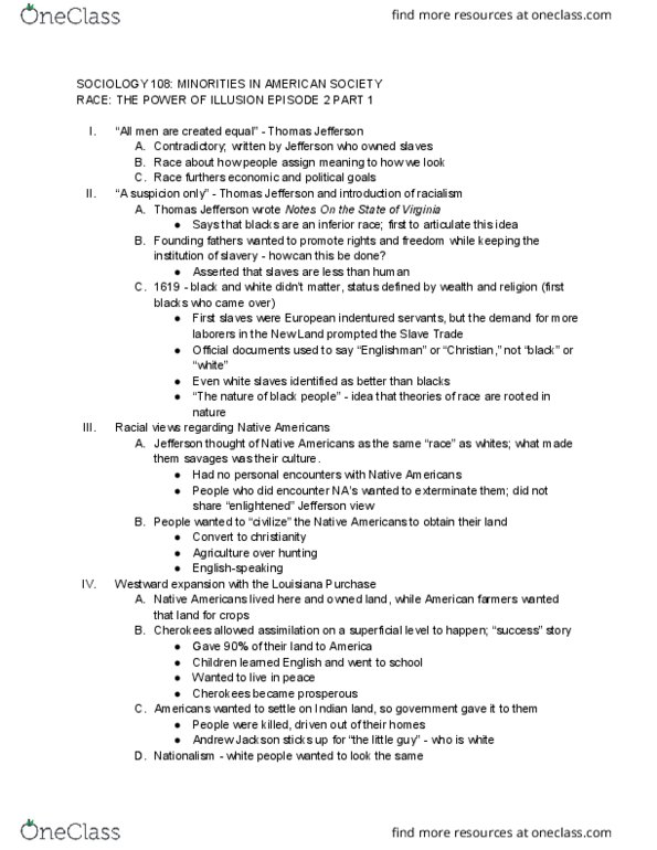 01:920:108 Lecture Notes - Lecture 4: Indian Removal Act, Natural Science, Mexican Cession thumbnail