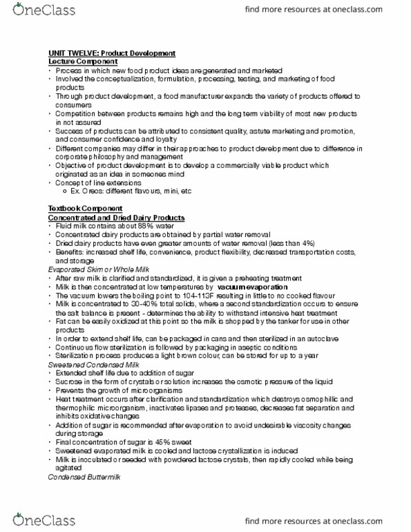 FOOD 2010 Lecture Notes - Lecture 12: Lactobacillus Acidophilus, Evaporated Milk, Fermented Milk Products thumbnail
