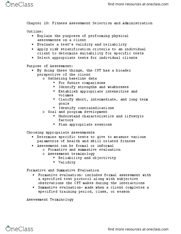 KINE 416 Lecture Notes - Lecture 6: Summative Assessment, Angina Pectoris, Perfusion thumbnail