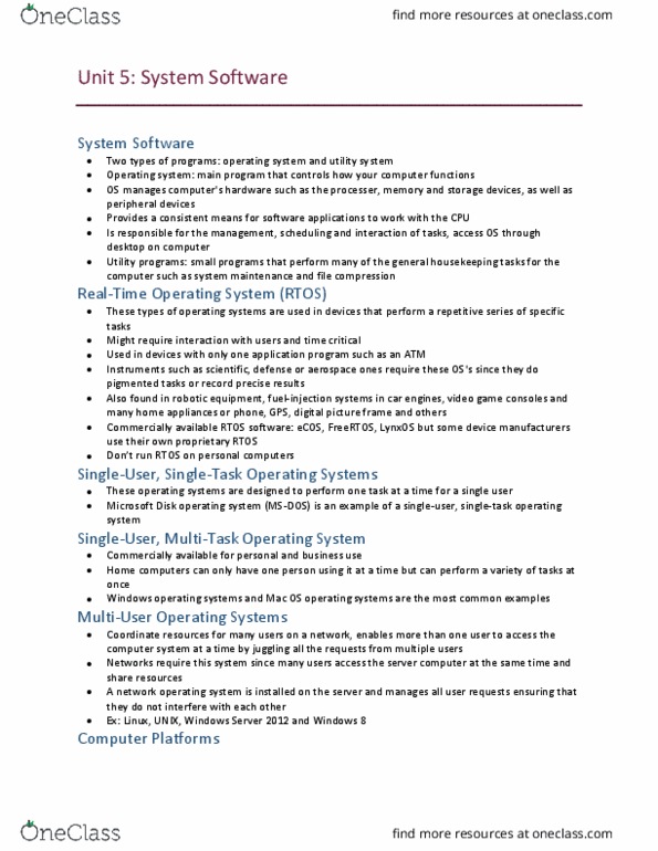 CIS 1200 Lecture Notes - Lecture 5: Graphical User Interface, Disk Operating System, Network Operating System thumbnail