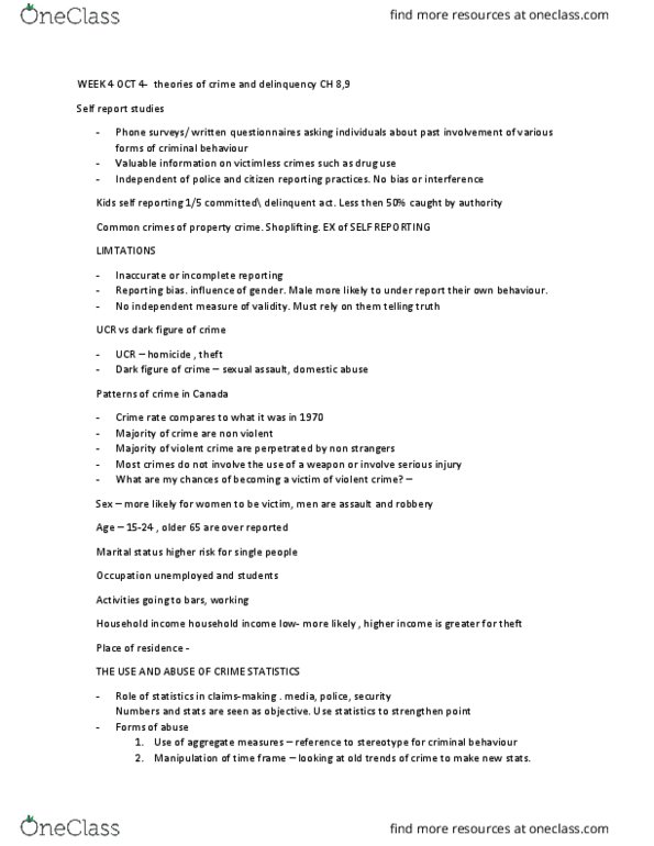 CRIM 1650 Lecture Notes - Lecture 3: Victimless Crime, Reporting Bias, Domestic Violence thumbnail