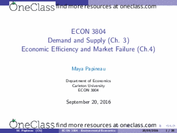 ECON 3804 Lecture Notes - Lecture 2: Environmental Economics, Demand Curve, Cics thumbnail