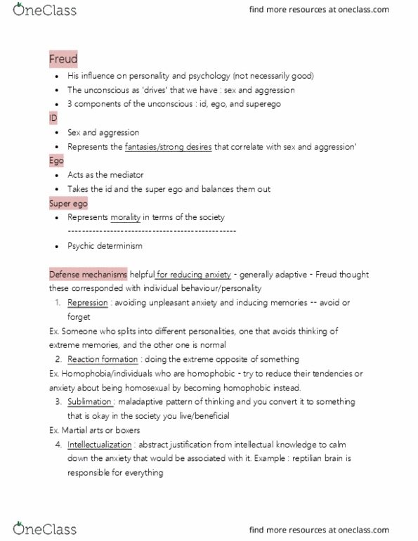 PSYC 100 Lecture Notes - Lecture 14: Castration Anxiety, Penis Envy, Anal Stage thumbnail