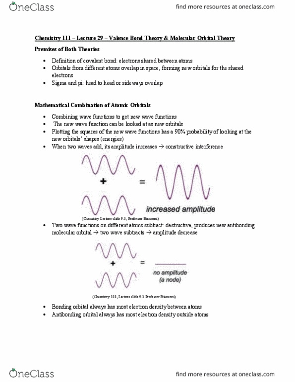 CHEM 111 Lecture Notes - Lecture 29: Photoemission Spectroscopy, Aufbau Principle, Photodissociation thumbnail
