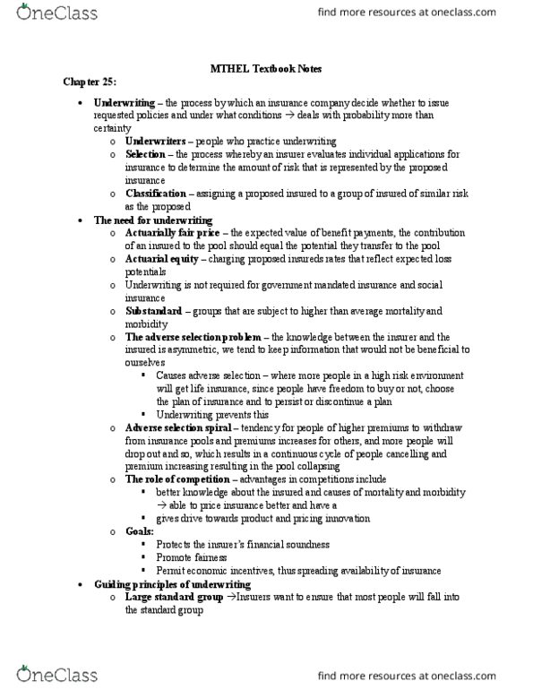 MTHEL131 Chapter Notes - Chapter 25: Nuclear Family, Medical History, Disability Insurance thumbnail