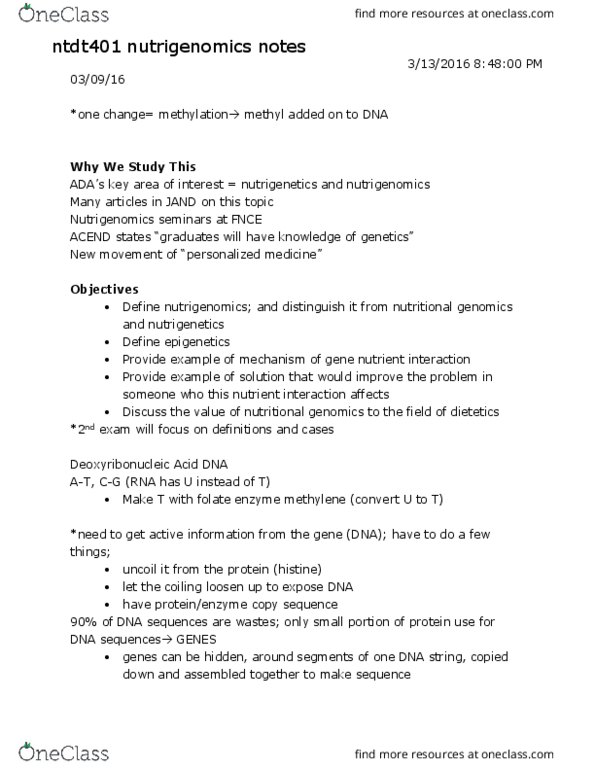 NTDT401 Lecture Notes - Lecture 3: Garlic, Coumestrol, Choline thumbnail