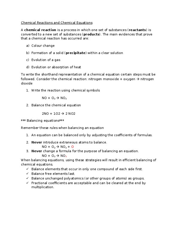 CH354 Chapter Notes - Chapter 4: Silver Oxide, Nitric Oxide, Nitrogen Dioxide thumbnail