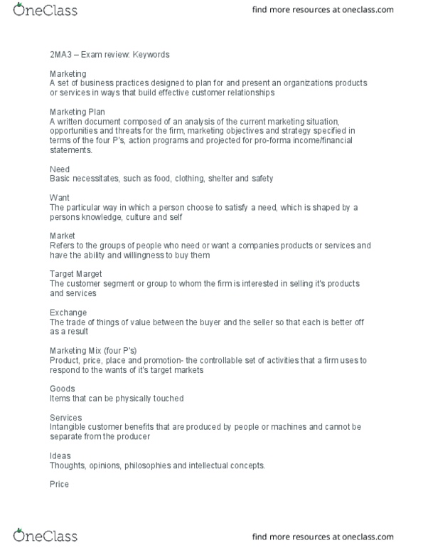 COMMERCE 2MA3 Lecture Notes - Lecture 10: Geographical Pricing, Price Ceiling, North American Industry Classification System thumbnail