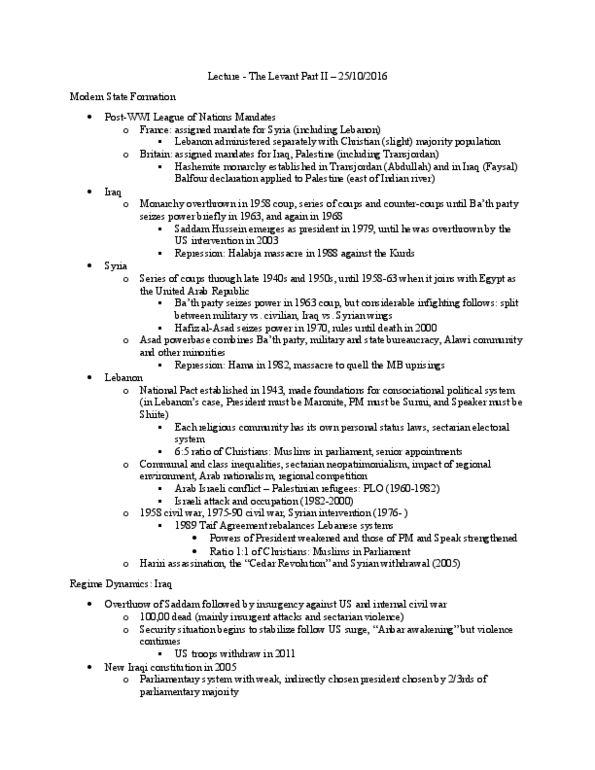 POLI 340 Lecture Notes - Lecture 11: Salafi Jihadism, Daraa, Syrian Democratic Forces thumbnail