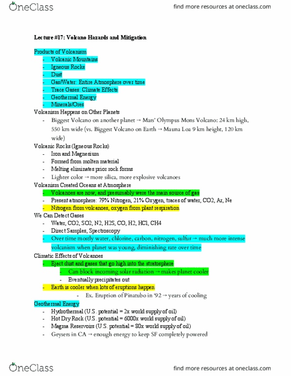 EART 2 Lecture Notes - Lecture 17: Deformation Monitoring, Lake Nyos, Main Source thumbnail