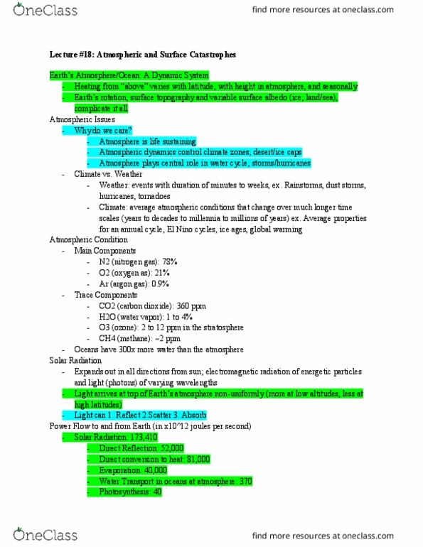 EART 2 Lecture Notes - Lecture 18: Evaporation, Planetshine, Water Cycle thumbnail