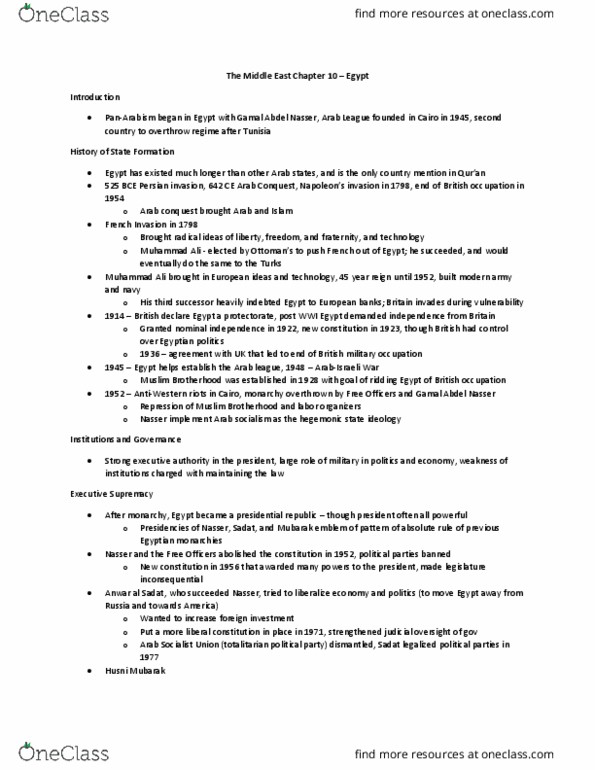 POLI 340 Chapter Notes - Chapter 10: Arab Cooperation Council, Theocracy, Totalitarianism thumbnail