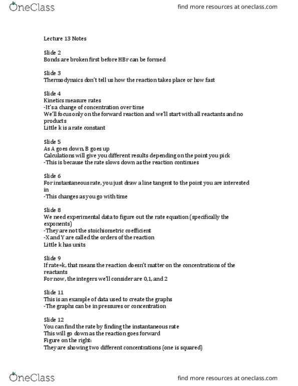 CHEM 230 Lecture Notes - Lecture 13: Dinitrogen Tetroxide, Trans Effect, Collision Frequency thumbnail