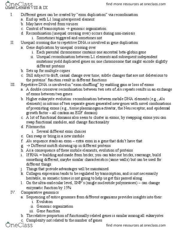 BISC401 Lecture Notes - Lecture 8: Chromosome, Fusion Protein, Tubulin thumbnail