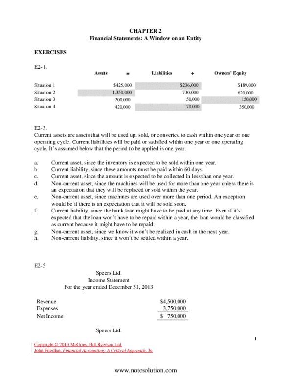 ACC 110 Chapter Notes - Chapter 2: Cash Flow Statement, Retained Earnings, Current Liability thumbnail