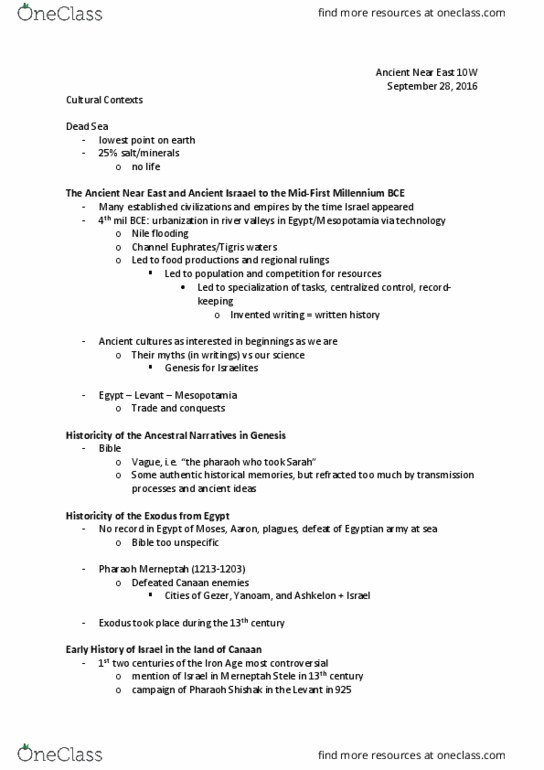 AN N EA 10W Chapter Notes - Chapter 1: Rehoboam, Gezer, Edom thumbnail