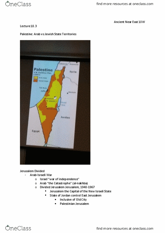 AN N EA 10W Lecture Notes - Lecture 18: East Jerusalem, United Nations Partition Plan For Palestine thumbnail