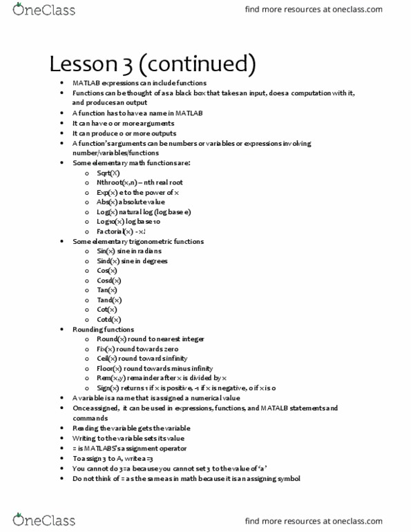 CPS 118 Chapter Notes - Chapter 3: Reserved Word, Common Logarithm, Semicolon thumbnail