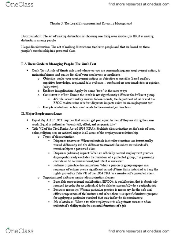 MGT 310 Lecture Notes - Lecture 2: Fide, Divergent Thinking, Genetic Information Nondiscrimination Act thumbnail