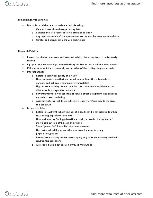 KINE 2049 Chapter Notes - Chapter 5: Random Assignment, Confounding, Statistical Process Control thumbnail