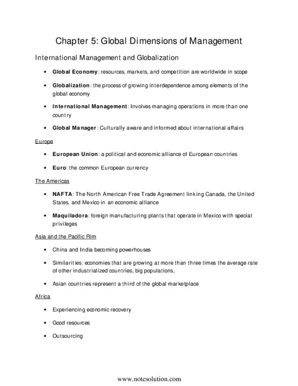 GMS 200 Chapter Notes - Chapter 5: North American Free Trade Agreement, Most Favoured Nation, Multinational Corporation thumbnail