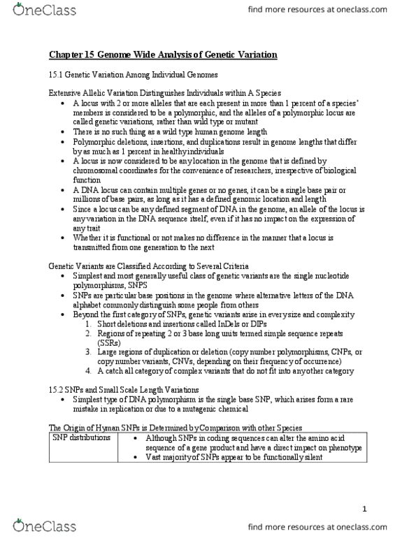 BIOL 2111 Chapter Notes - Chapter 15: Chromosome, Cloning, Factor Viii thumbnail