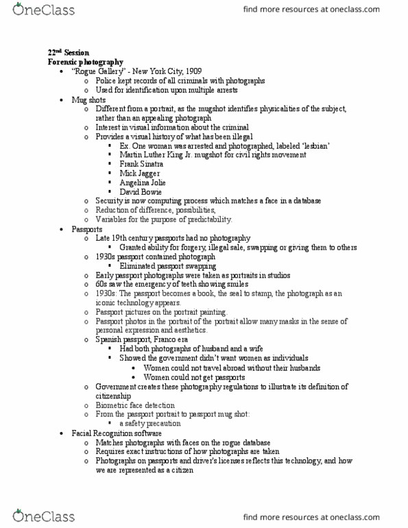 MDIA 1010 Lecture Notes - Lecture 22: Face Detection, Calotype, Athanasius Kircher thumbnail