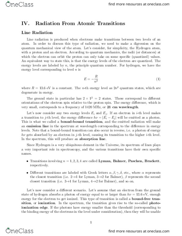 AST 341 Lecture Notes - Lecture 6: Number Density, Boltzmann Distribution, Saha Ionization Equation thumbnail