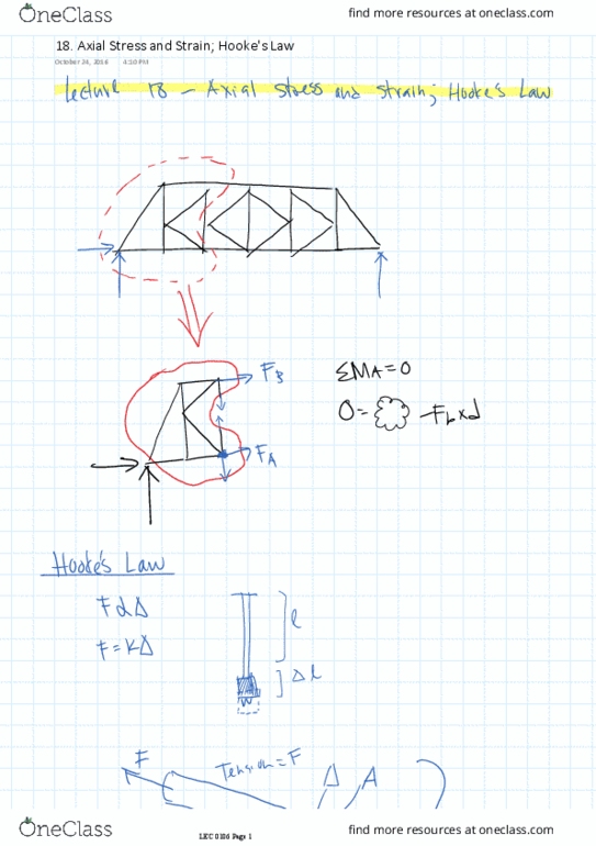 CIV100H1 Lecture 18: 18. Axial Stress and Strain Hooke's Law thumbnail