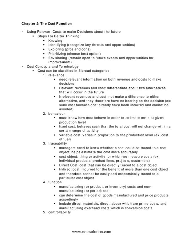 ACC 410 Chapter Notes - Chapter 2: Sunk Costs, Marginal Cost, Fixed Cost thumbnail