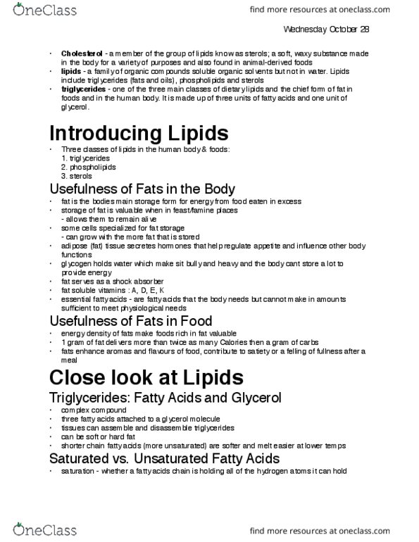 Foods and Nutrition 1021 Chapter Notes - Chapter 5: Cholecystokinin, Butylated Hydroxytoluene, Lycopene thumbnail
