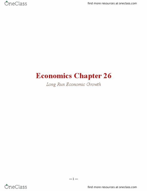 ECON 110 Chapter Notes - Chapter 26: Real Interest Rate, Diminishing Returns, Demand Curve thumbnail