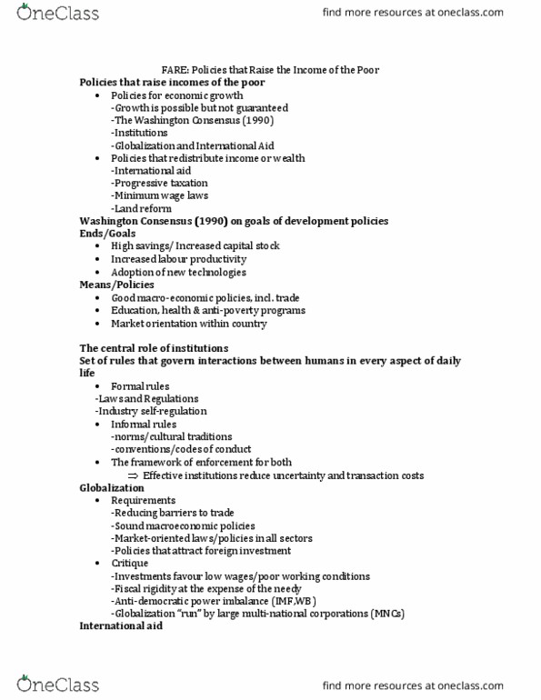 FARE 1300 Lecture Notes - Lecture 5: Washington Consensus, Market Orientation, Progressive Tax thumbnail