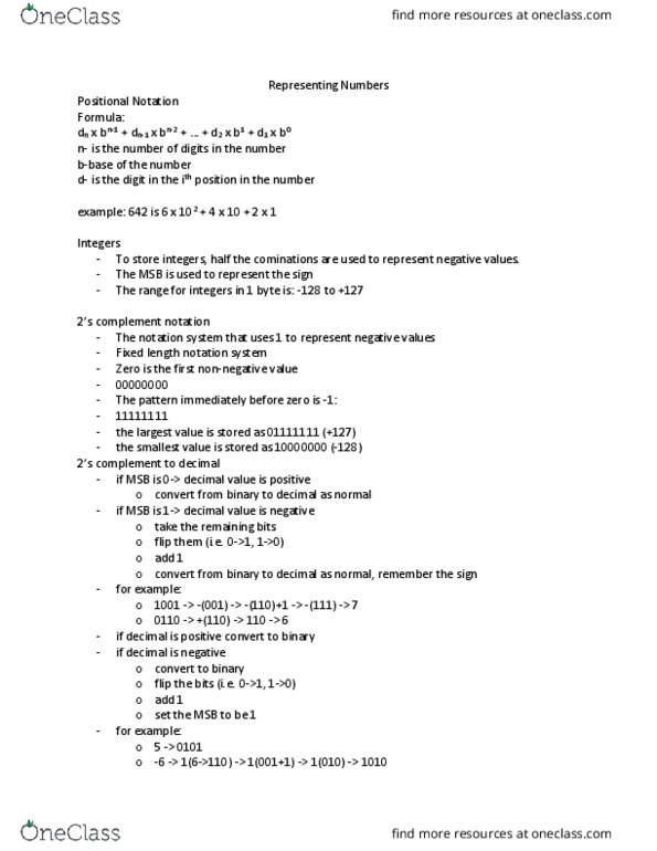 EECS 1520 Lecture Notes - Lecture 3: Scientific Notation, Radix Point, Radix thumbnail