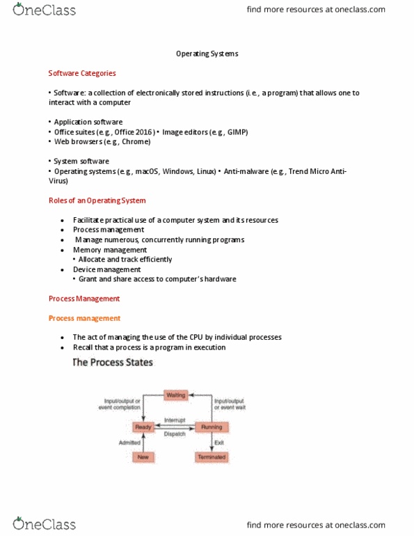 EECS 1520 Lecture Notes - Lecture 6: Process Control Block, Logical Address, Gantt Chart thumbnail