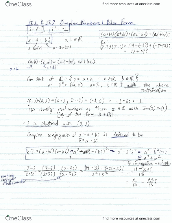 MAT290H1 Lecture Notes - Lecture 1: Irgun, Complex Conjugate, Unit Circle thumbnail