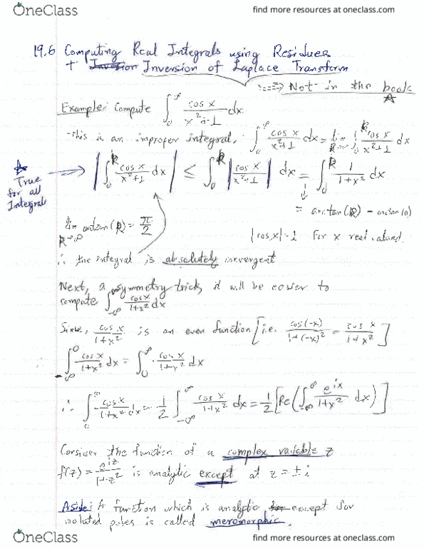MAT290H1 Lecture Notes - Lecture 24: Inverse Trigonometric Functions, Thai Baht, Simula thumbnail