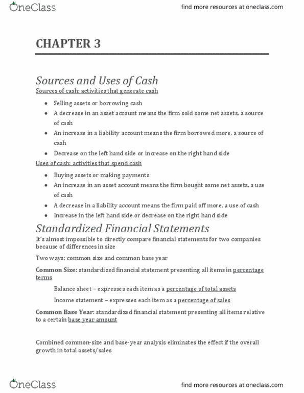 FIN 300 Lecture Notes - Lecture 3: Profit Margin, Financial Statement Analysis, Balance Sheet thumbnail