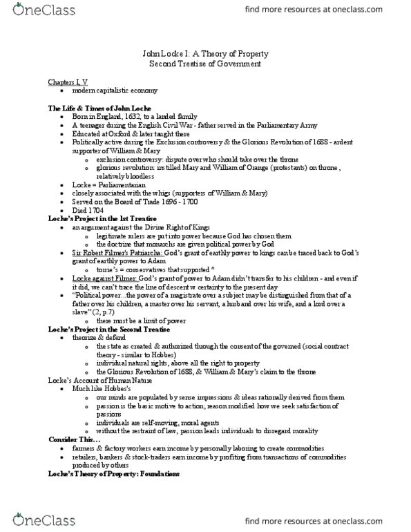PSCI 2024 Chapter Notes - Chapter 1 & 5: Patriarcha thumbnail