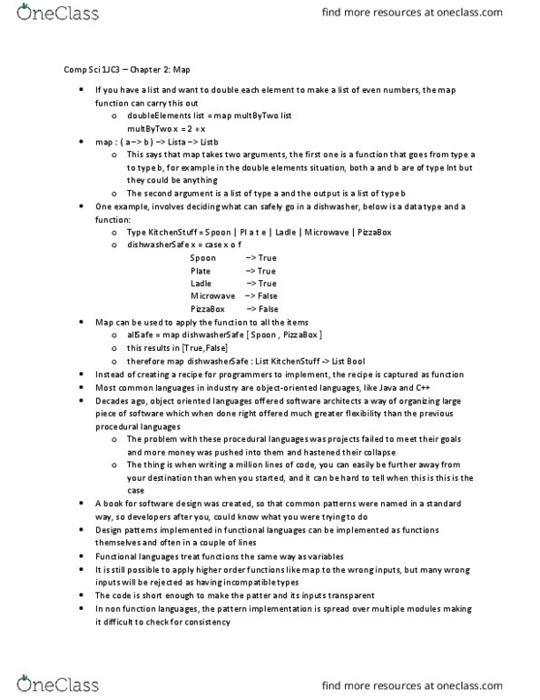 COMPSCI 1JC3 Chapter Notes - Chapter 2: Partial Application thumbnail