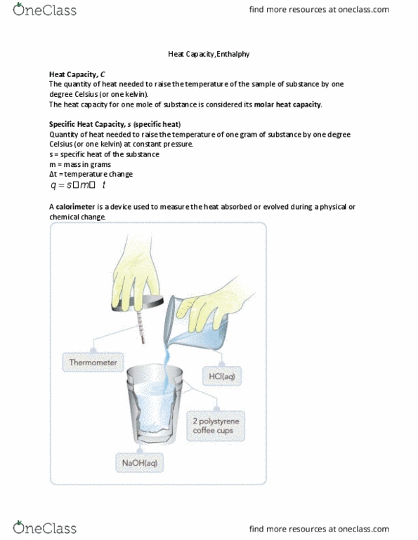 NSCI 1321 Lecture 10: Heat Capacity & Enthalpy thumbnail