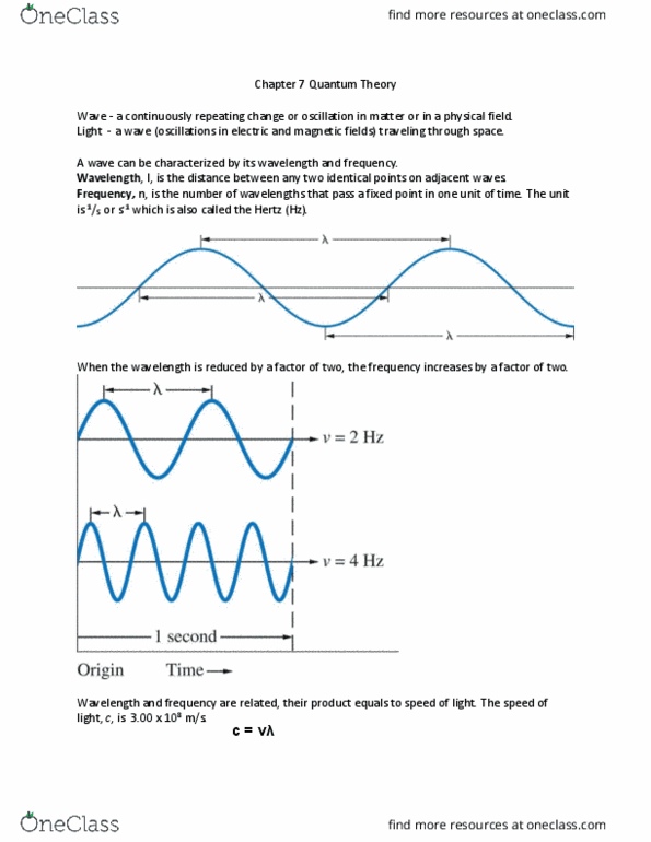 NSCI 1321 Lecture 16: Chapter 7 Quantum Theory thumbnail